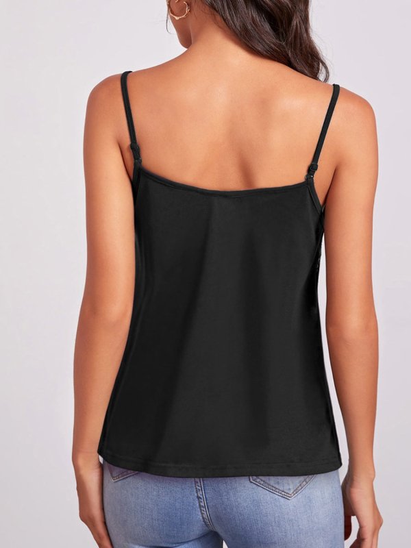 Geometric V-Neck Spaghetti Strap Cami - Cute Little Wish