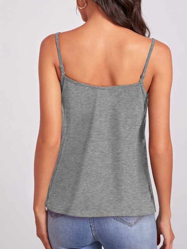 Geometric V-Neck Spaghetti Strap Cami - Cute Little Wish