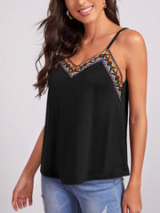 Geometric V-Neck Spaghetti Strap Cami - Cute Little Wish