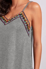 Geometric V-Neck Spaghetti Strap Cami - Cute Little Wish