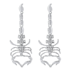 Glamorous Gold Scorpion Earrings with Rhinestone Detailing - Cute Little Wish