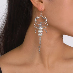 Glamorous Gold Scorpion Earrings with Rhinestone Detailing - Cute Little Wish