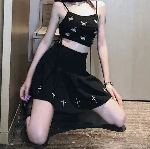 Goth Pleated Skirt - Cute Little Wish