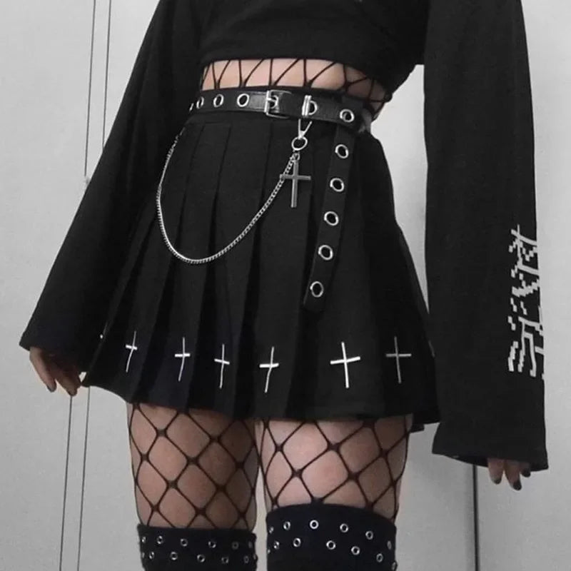 Goth Pleated Skirt - Cute Little Wish