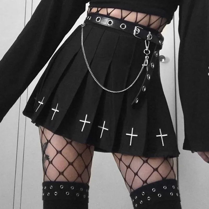 Goth Pleated Skirt - Cute Little Wish