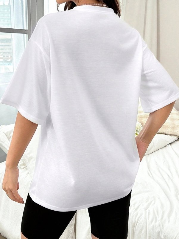 Guitar Graphic Round Neck Half Sleeve T-Shirt - Cute Little Wish