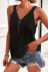 Half-Zip Scoop Neck Tank - Cute Little Wish