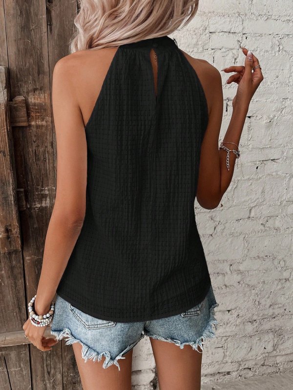 Halter Neck Dot Detail Top - Cute Little Wish