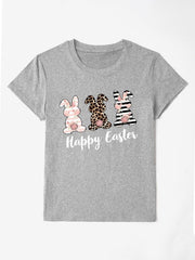 HAPPY EASTER Round Neck Short Sleeve T-Shirt - Cute Little Wish