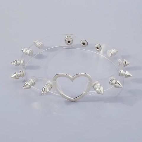 Heart Punk Choker Necklace - Cute Little Wish