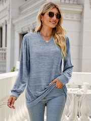 Heathered V - Neck Long Sleeve T-Shirt