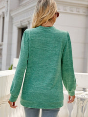 Heathered V - Neck Long Sleeve T-Shirt