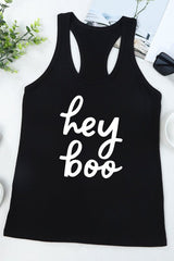 HEY BOO Graphic Tank Top - Cute Little Wish