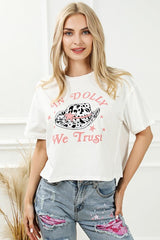 IN DOLLY WE TRUST Round Neck T-Shirt - Cute Little Wish