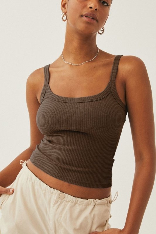 In Your Dreams Ribbed Cropped Cami - Cute Little Wish