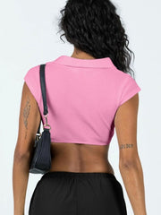 Johnny Collar Cropped Top - Cute Little Wish