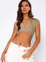 Johnny Collar Cropped Top - Cute Little Wish