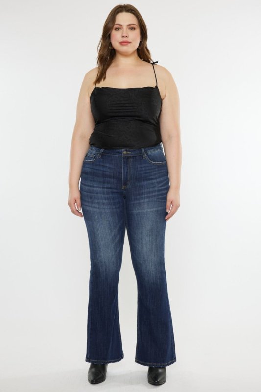 Kancan Full Size Mid Rise Slim Flare Jeans - Cute Little Wish