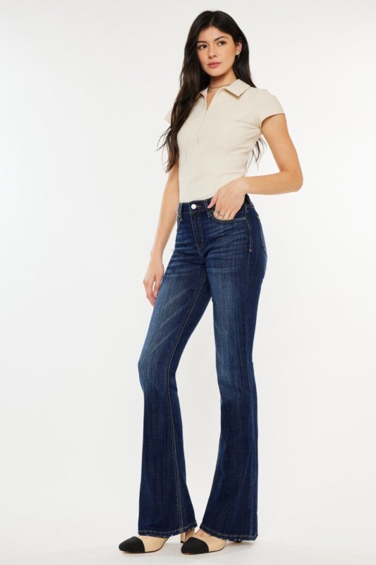 Kancan Full Size Mid Rise Slim Flare Jeans - Cute Little Wish