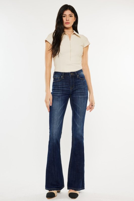 Kancan Full Size Mid Rise Slim Flare Jeans - Cute Little Wish