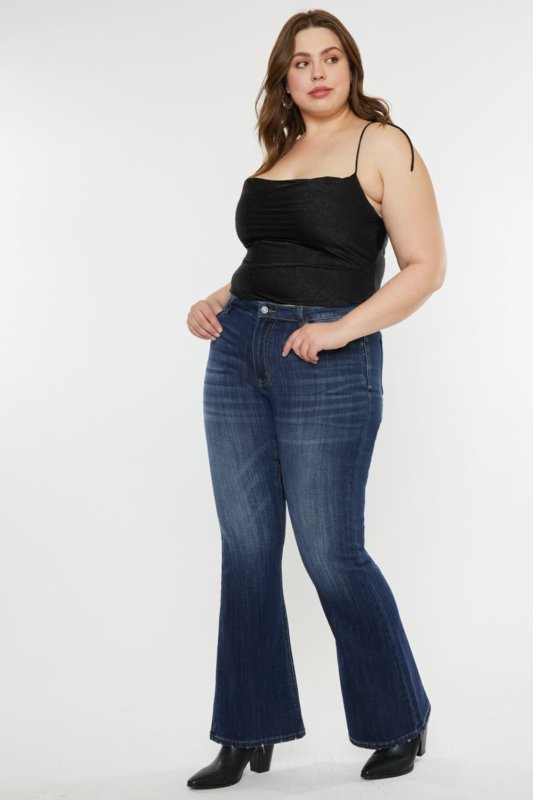 Kancan Full Size Mid Rise Slim Flare Jeans - Cute Little Wish