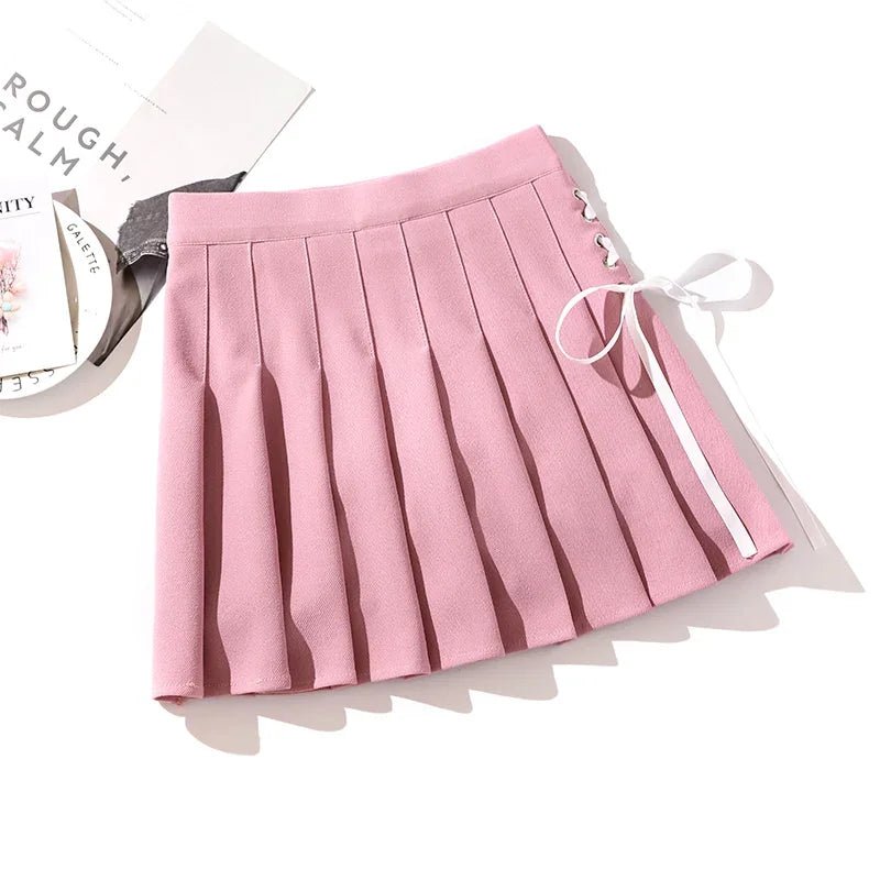 Kawaii Coquette Aesthetic Pink Pleated Skirt - Cute Little Wish