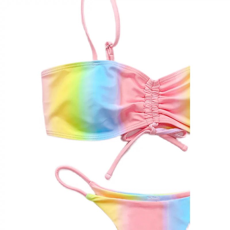 Kawaii Pastel Tie - Dye T - Back Bikini - Cute Little Wish