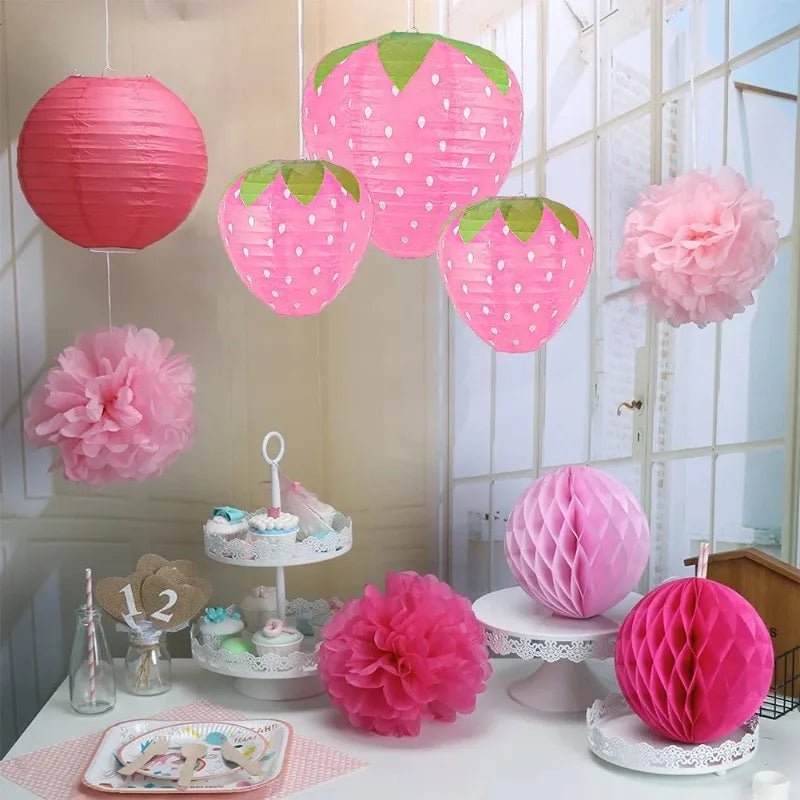 Kawaii Pink Strawberry Party Decoration Lantern - Cute Little Wish