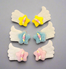 Kawaii Wing Hair Clips with Stars - Cute Fantasy Accessory - Cute Little Wish