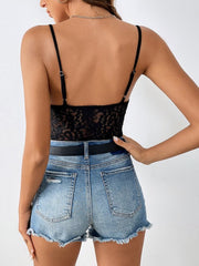 Lace Spaghetti Strap Bodysuit - Cute Little Wish