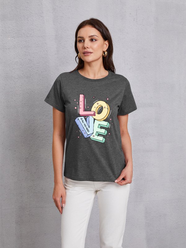 LOVE IS ALL YOU NEED Round Neck T-Shirt - Cute Little Wish