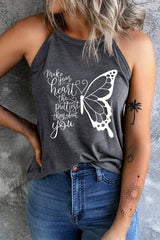 MAKE YOUR HEART THE PRETTIEST THING ABOUT YOU Round Neck Tank - Cute Little Wish