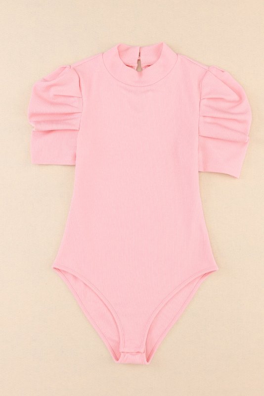 Mock Neck Puff Sleeve Bodysuit - Cute Little Wish