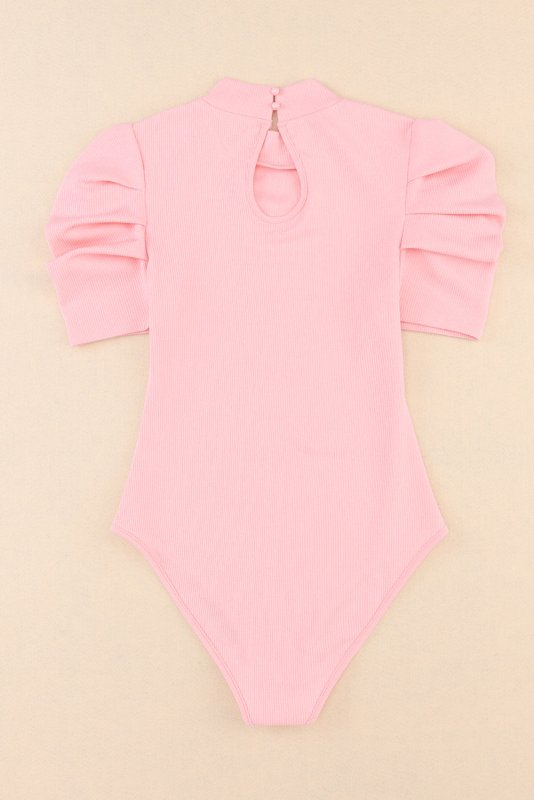 Mock Neck Puff Sleeve Bodysuit - Cute Little Wish