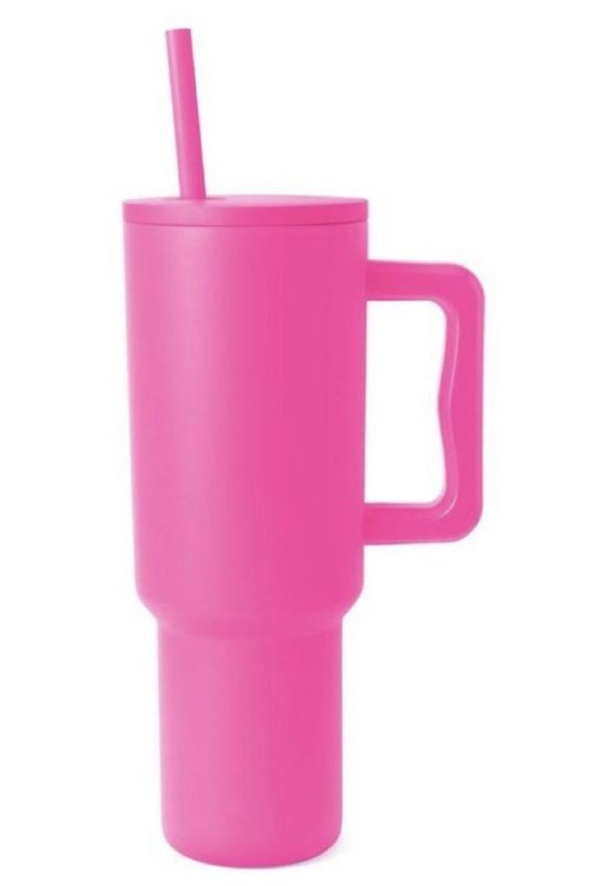 Monochromatic Stainless Steel Tumbler with Matching Straw - Cute Little Wish