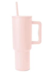 Monochromatic Stainless Steel Tumbler with Matching Straw - Cute Little Wish