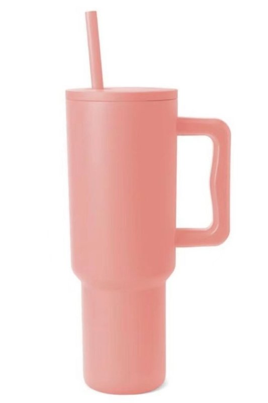 Monochromatic Stainless Steel Tumbler with Matching Straw - Cute Little Wish