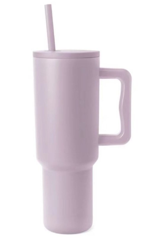 Monochromatic Stainless Steel Tumbler with Matching Straw - Cute Little Wish