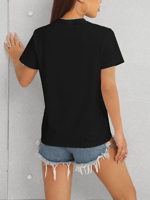 Moon Graphic Round Neck Short Sleeve T-Shirt - Cute Little Wish