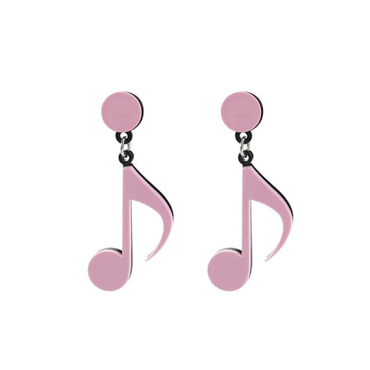 Music Note Pink Earrings - Cute Little Wish