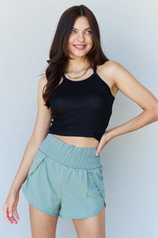 Ninexis Everyday Staple Soft Modal Short Strap Ribbed Tank Top in Black - Cute Little Wish