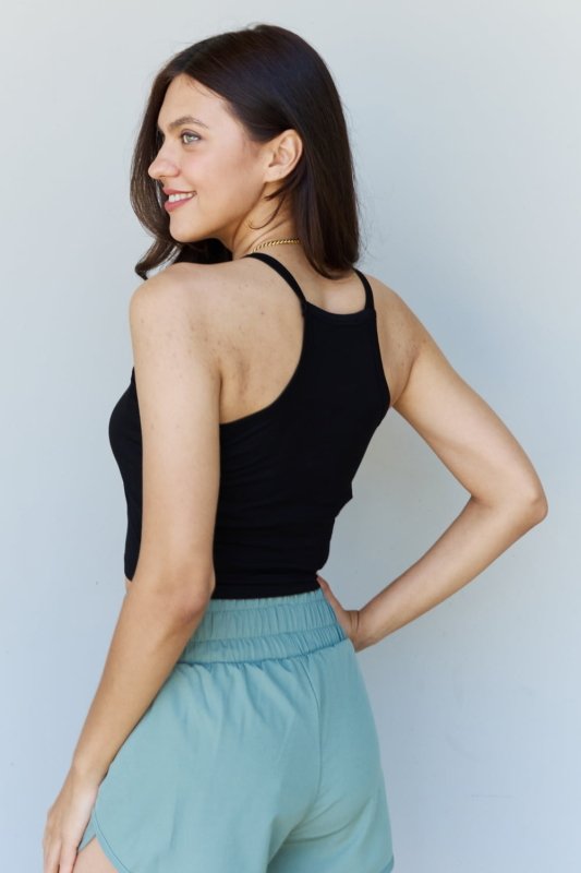 Ninexis Everyday Staple Soft Modal Short Strap Ribbed Tank Top in Black - Cute Little Wish