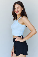 Ninexis Everyday Staple Soft Modal Short Strap Ribbed Tank Top in Blue - Cute Little Wish