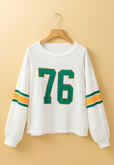 Number 76 Round Neck Long Sleeve Top