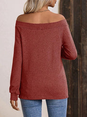 Off - Shoulder Long Sleeve T-Shirt