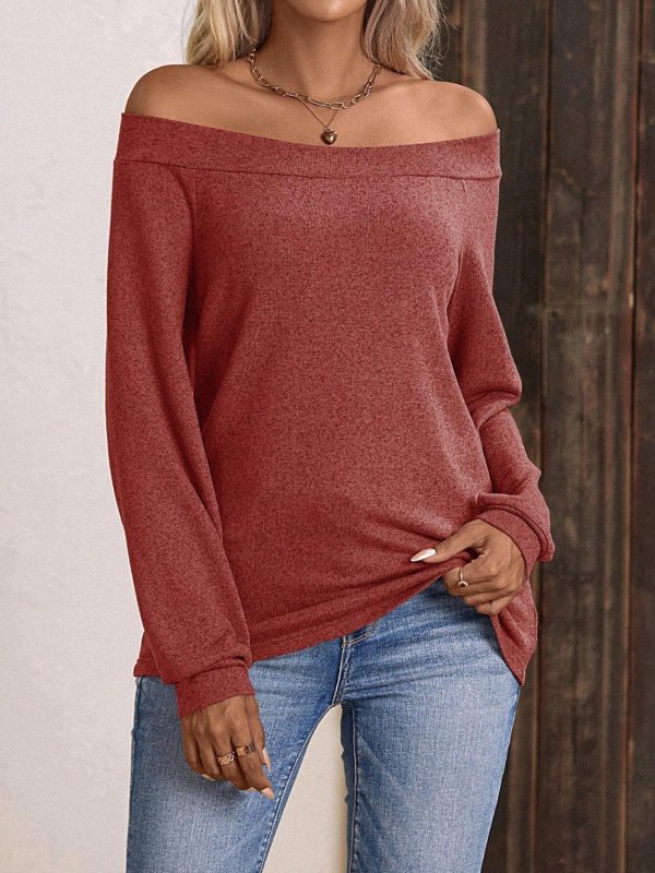 Off - Shoulder Long Sleeve T-Shirt