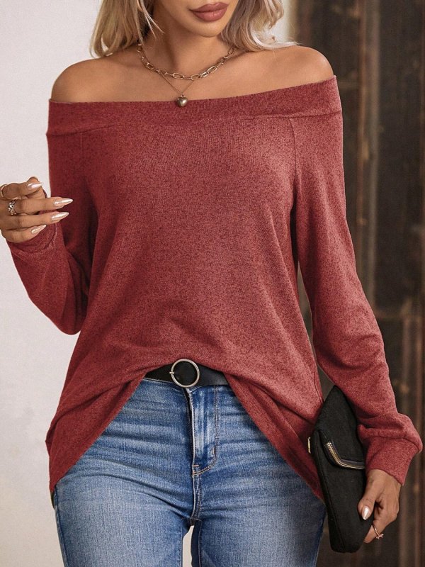 Off - Shoulder Long Sleeve T-Shirt