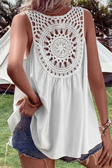 Openwork V-Neck Tank - Cute Little Wish