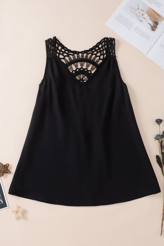 Openwork V-Neck Tank - Cute Little Wish