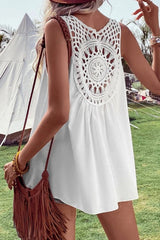 Openwork V-Neck Tank - Cute Little Wish